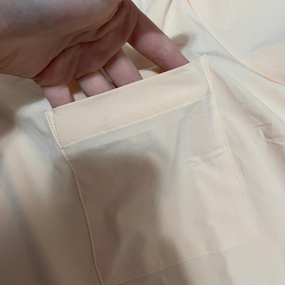 Eddie Bauer Women's 2XL Tall Peach Short Sleeve Pocket Tee Performance Top - Picture 2 of 6